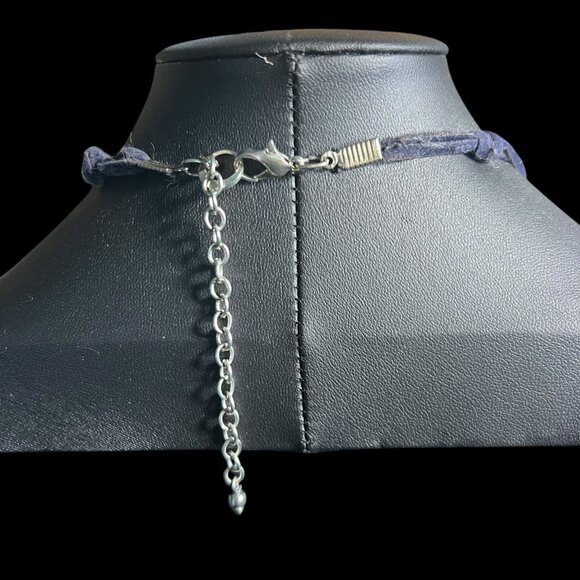 Elegant Silver-Tone Beaded Knot Necklace Boho Chic Artistic Unique Metallic Bold - Picture 4 of 4